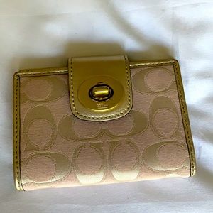 Small wallet with gold accents